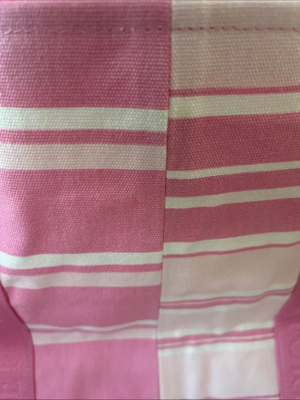 Victoria's Secret Pink and White Striped Canvas Tote